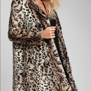BB Dakota Leopard Faux Fur Coat